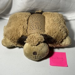 Pillow Pets Dream Lites Brown Dog Stuffed Animal Night Light Projector Working