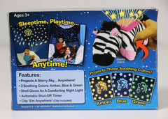 Vtg 2013 Mini Pillow Pets Dream Lites Zippity Zebra Night Light Projector NIB