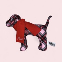 Vintage Pink Victoria’s Secret plaid dog plush toy