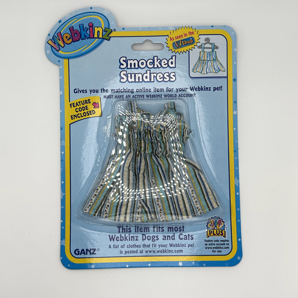🌞 New Webkinz Smocked Sundress – Unused Code, Pet & Smoke-Free 🌞