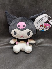 Hello Kitty Kuromi Sanrio Plush Stuffed Kitty Cat White, Black, Pink 9″ with Tag