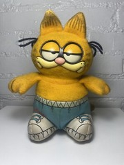 Vintage 1983 Garfield PLUSH Pull String Talking Moving Eyes WORKS SEE VIDEO