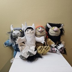 Vtg 1980 Where The Wild Things Are Plush Set 12″ Determined Productions 3 NWT