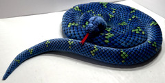 Vintage 1990’s 10 FOOT Plush Snake Blue & Black Boa Python Stuffed Animal Toy