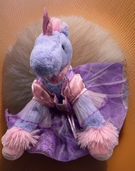 Unicorn Lying Plush Toy Stuffed Animal Purple Fur Plushies Horse 14” BAB Dress