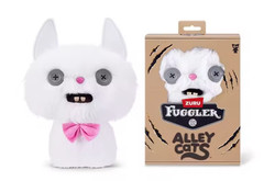 New Fuggler Alley Cats Cheezee Persian White Pink Bow 9″ Plush Toy Pink Zuru