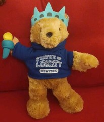 Statue of Liberty Official Ellis Island Plush Teddy Bear RARE Blue Sweatshirt NY