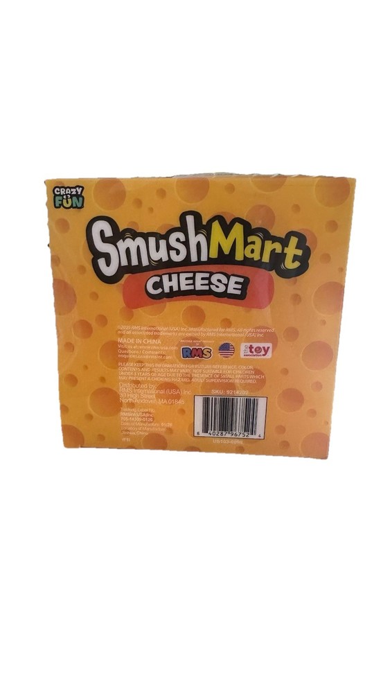 RMS Crazy Fun Smush Mart Jumbo Cheese Squishy 6” Squeeze VIRAL TikTok