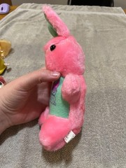 Vintage Soft Things Pink and Blue Jumpy Bunny Bunny Stuffed Animal