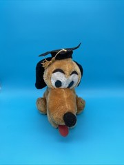 Vintage Walt Disney Productions 10″ Grad Pluto Plush Disneyworld Disneyland