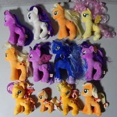 LOT OF 12 MY LITTLE PONY SMALL PLUSH STUFF ANIMALS – MULTI-COLOR, 4″-9″ TALL