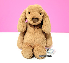 Jellycat Bashful Toffee Puppy + Tag Protector – Authentic – Brand New with Tags