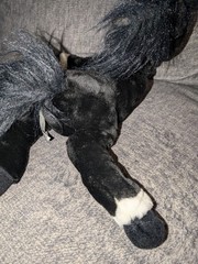 Toys R Us Animal Alley Black Horse Pony Plush (2000) – White Blaze – Retired 14″