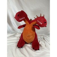 Pillowfort Dragon Plush Two-Headed Red Orange Shiny Wings Stuffed Toy 14″ Inch