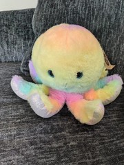 NWT The Petting Zoo Rainbow Octopus Plush Ombre Stuffed Animal Sea Life Toy 9″