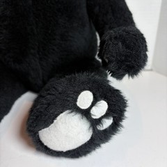 Vintage Teddy Bear Jointed Rubber Nose Red Glass Eyes Black Bear Plush