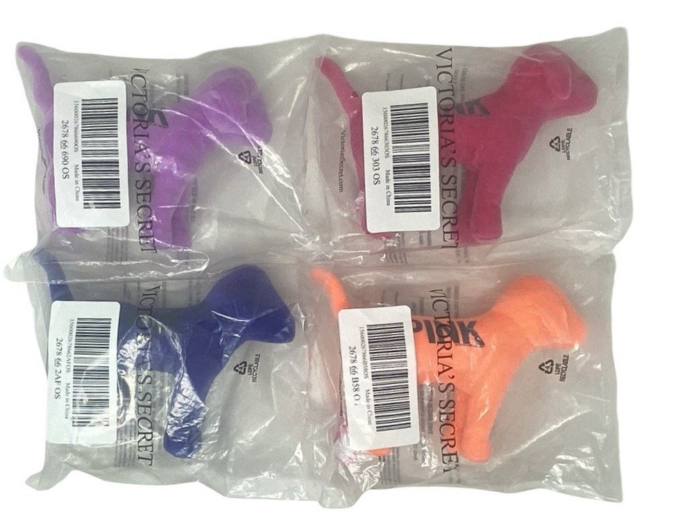 Victoria’s Secret Pink Love Plush Dog Velour Velvet Lot Of 4 New