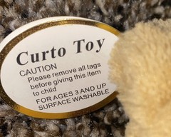 6” Curto Toy Bear Plush STUFFED Animal Beige Soft With Red Exceptional Kid Shirt