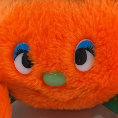 Vintage Fun World Orange Pumpkin Plush Stuffed Animal Halloween Hang Sit Soft
