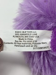 Blip Toys Round Bunny Rabbit Plush Stuffed Animal Soft Toy Purple 2013 Easter