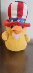 Way To Celebrate! Fourth Of July Uncle Sam Duck Plush Stuffed Animal 6” NO TAGS