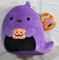 Squishmallows Halloween Jordan the Purple Ghost w/ Pumpkin Jack-O-Lantern 8″ NWT
