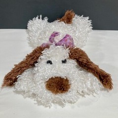 Chosun White Floppy Puppy Dog Brown Tail Ears Nose Plush Pellet Stuffed Toy 12″