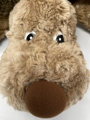Vtg Chosun Floppy Plush Dog Laying Tongue Out Tan Brown Stuffed Animal 24”