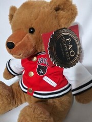 NWT FAO Schwarz 1862 Varsity Jacket Anniversary Teddy Bear Soft Plush Toy 12 in