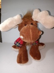 Vintage Ganz Mosley Moose W/ Plaid Scarf Stuffed Plush 2013 Webkins