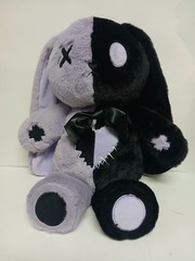 Scary Goth Plush-Creepy Emo Rabbit Horror PURPLE AND BLACK