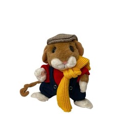 Vintage Plush Stuffed Animal Country Mouse 8 Inches Outfit And Hat Winter