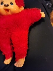 Rare Red Vintage Monchichi Monchhichi Sucking Thumb 8” Monkey Freckles Plush Toy
