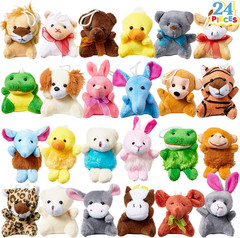 JOYIN 24 Pack Mini Animal Plush Toy Assortment (24 Units 3″ Each), Animals Keych