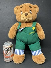 Eden Don Freeman CORDUROY BEAR 16″ Plush Green Overalls