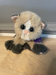 1995 Vintage TYCO Kitty Kitty Baby Kittens Plush Purring Cat Blue Eyes Gray Paws