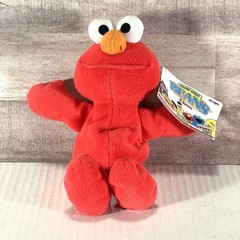 1997 TYCO Sesame Street Beans Elmo Stuffed Plush With Tags Red Vintage