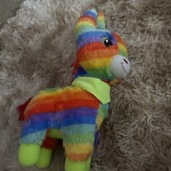 Fiesta 14” Donkey Burro Pinata Plush Animal Stuffed Rainbow Pride Toy Santa Cruz