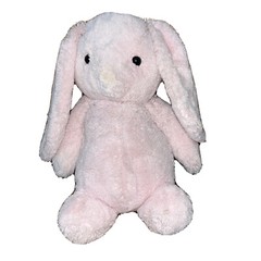 Vintage Black Glass Eyes Bunny Rabbit Plush Short Legs Lop Ears 14 Inch