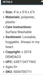Demdaco 2018 Mini Giving Bear 8 Inch Plush Stuffed Animal Tan Soft Beanbag