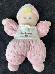 Baby Starters So Sweet Pink Plush Baby Doll Lovey Security Blanket 10″ Soft Toy