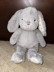 Cloud B Dreamy Hugginz Gray Bunny Rabbit Plush Gold Star Ears Lovey Floppy EUC