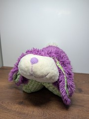 RARE 2009 My Pillow Pets Bunny Rabbit Purple w/Green Pattern Plush Retired