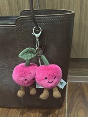 Jellycat Amuseables Cherries Bag Charm Key Chain Plush Cute Christmas Gift NWT
