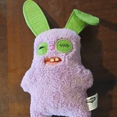 Fuggler Funny Ugly Monster Rabbit Plush Figure Purple Green Ears Tag 2021