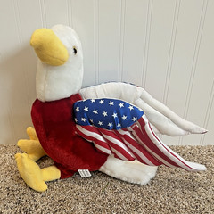 Plush Appeal Home of Mardi Gras Patriotic Eagle w/ Flag Wings 250th America