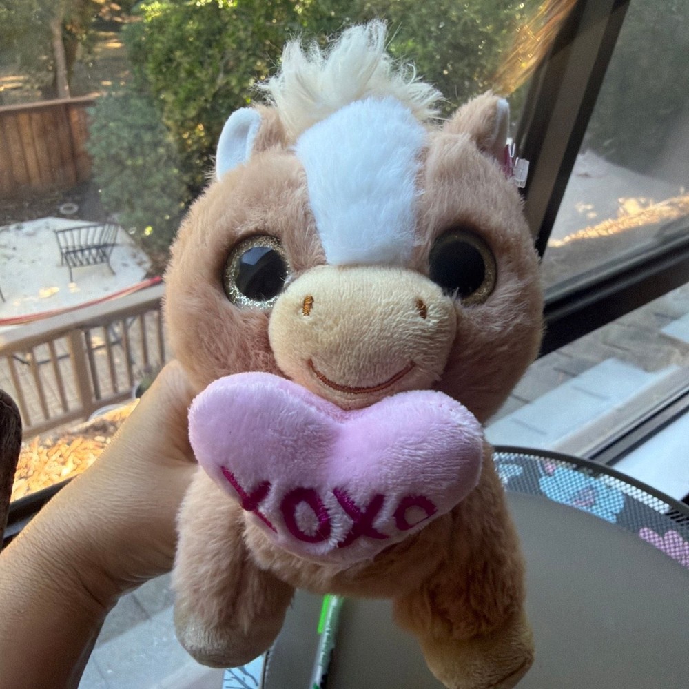 PlayRight Plush Horse with XOXO Heart Stuffed Animal