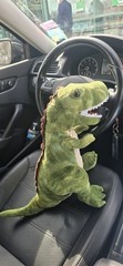Medium Tyrannosaurus Rex Plush Stuffed Animal Green Beige Brown
