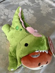 Anirollz Foxiroll 9″ Green Dinosaur Eating OrangeFox Plush New With Tags
