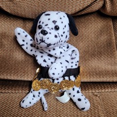 Vintage Zangeen Dalmatian Puppy Dog Spotted Stuffed Animal Beanie Plush 7” RARE